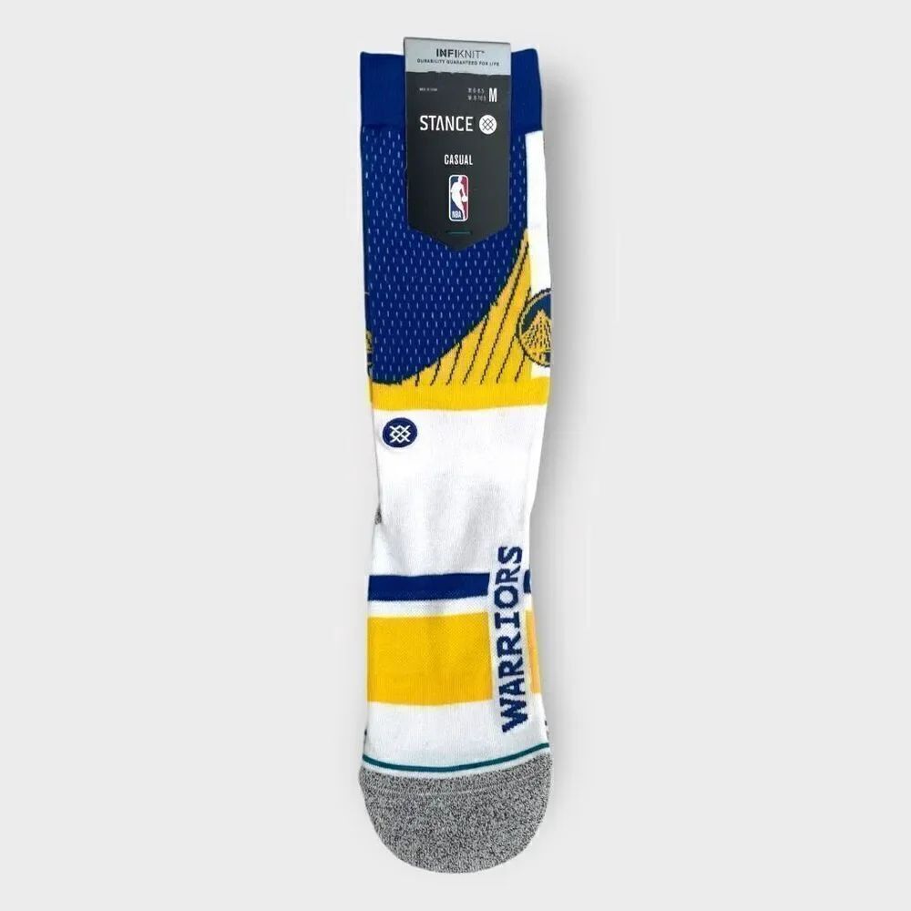 STANCE x NBA Warriors Shortcut 2 Crew Socks Mens size Medium (6-8.5) New